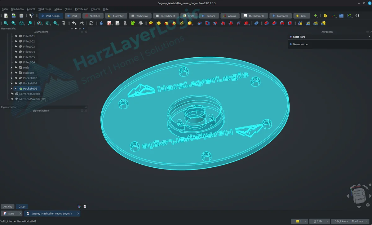 Mähteller für Navimow i105E – CAD-Ansicht 1