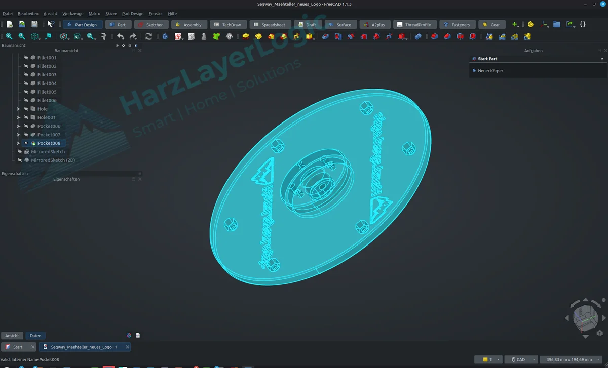 Mähteller für Navimow i105E – CAD-Ansicht 2