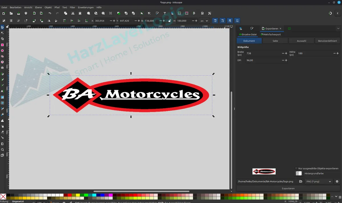 Firmenschild aus Logo – Inkscape-Vorlage