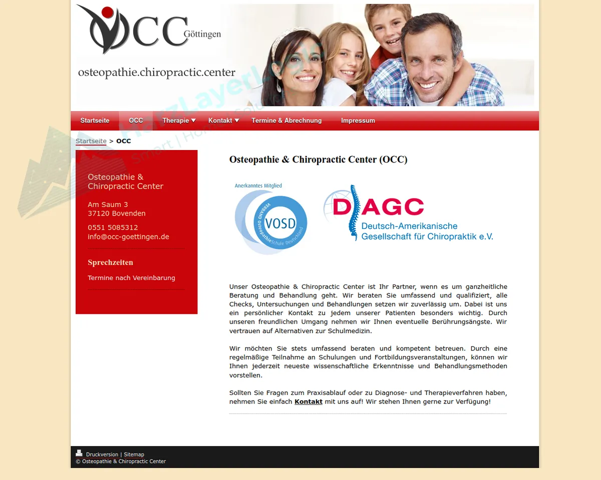 Webseite für Chiropraktik Praxis – Alte Seite 2