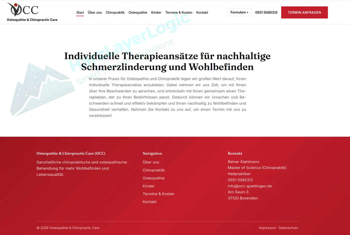 Webseite für Chiropraktik Praxis – Neue Seite 2