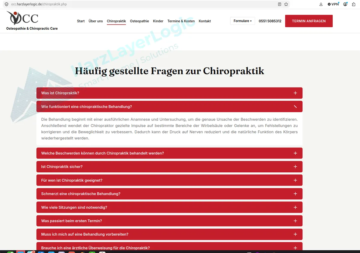 Webseite für Chiropraktik Praxis – Neue Seite 4